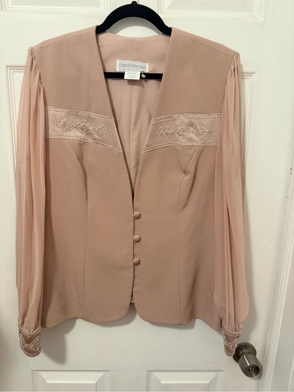 Vintage Obsession by Joseph Ribkoff Blush Pink Button Front Blouse